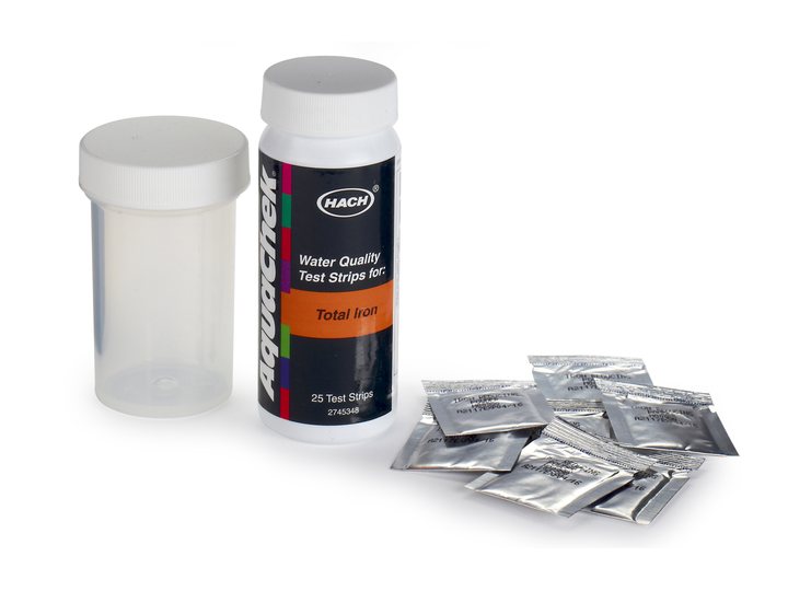 Hach iron test strips, 0–5 mg/L