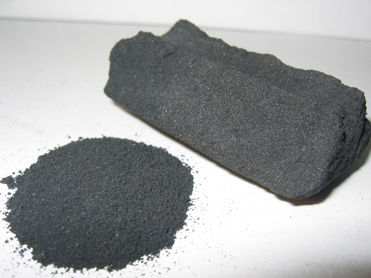 Activated carbon in powder and block form